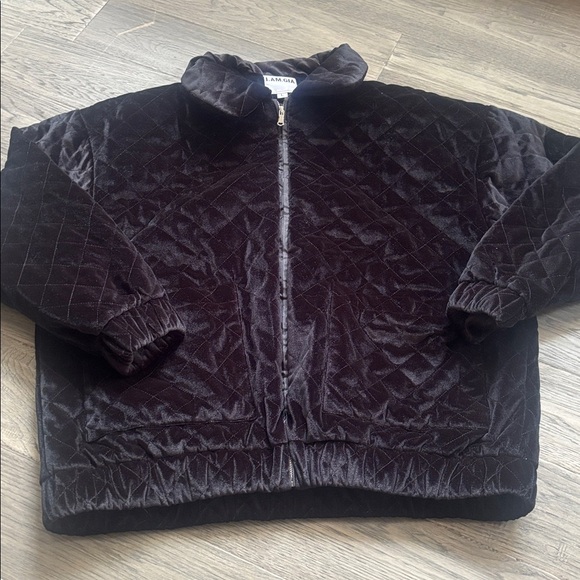 I.AM.GIA | Contraband Quilted Velvet Jacket in Black Midnight Size Large - Picture 4 of 13